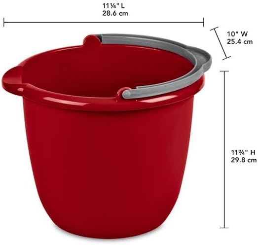 Multifunctional Red Plastic Cleaning Bucket - Practical Water Storage for Home & Commercial Use