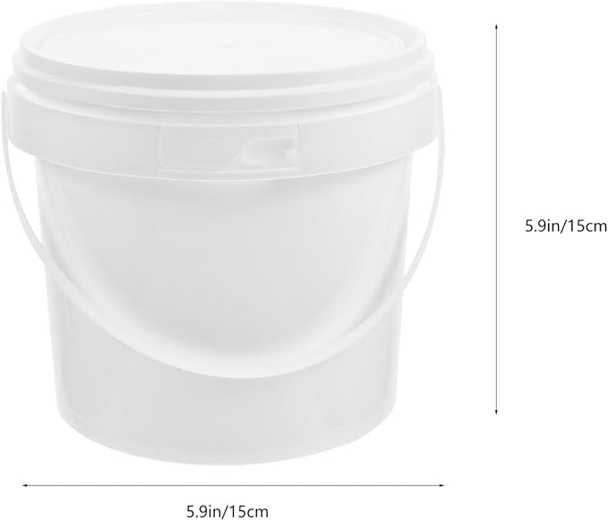 White Plastic Pail 2pcs White Plastic Bucket with Handle Lid 2L Industrial Paint Pail Container Bucket Pigment Buckets Empty Paint Can for Storage Fish Water