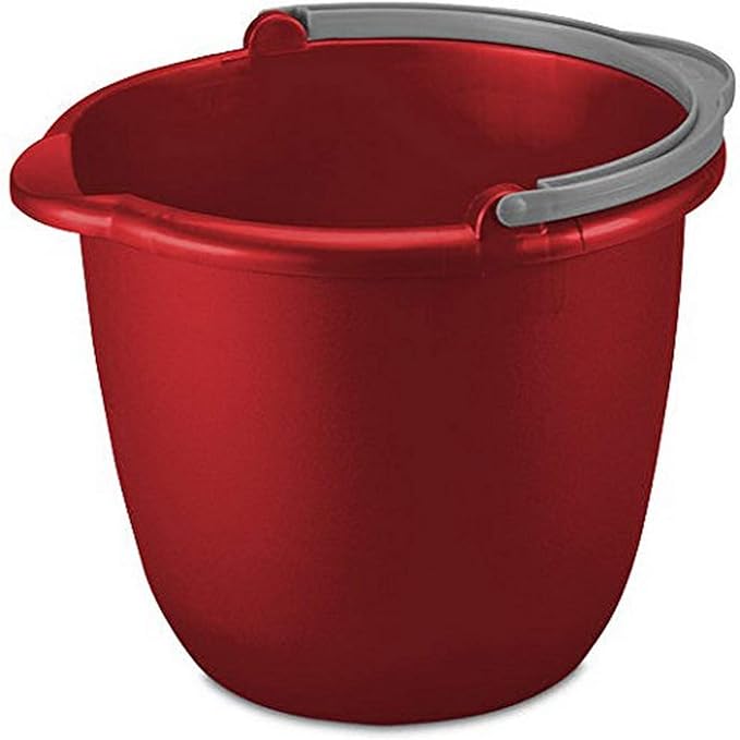 Multifunctional Red Plastic Cleaning Bucket - Practical Water Storage for Home & Commercial Use