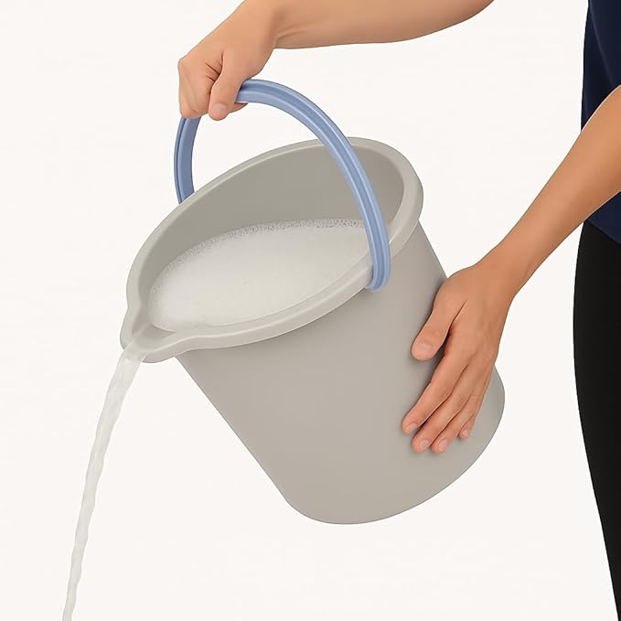 10QT (9.5L) Heavy Duty Sturdy Spout Pail Bucket with Durable Grip Handle for Cleaning, Mopping, Projects, Storage, Paint