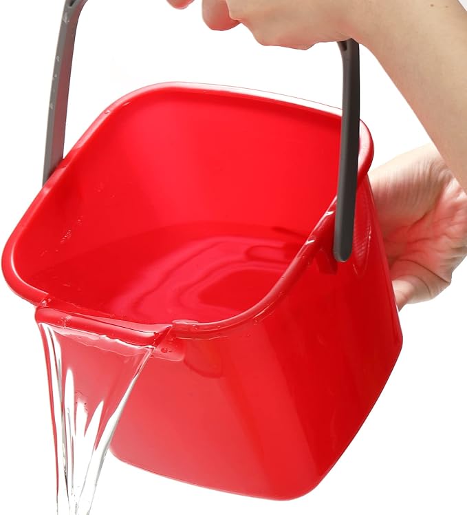 4 Pack Sanitizing Buckets, 3 Quart Small Cleaning Pail, Square Detergent Bucket with Spout and Handle for Home, Offices, School, Commercial Use