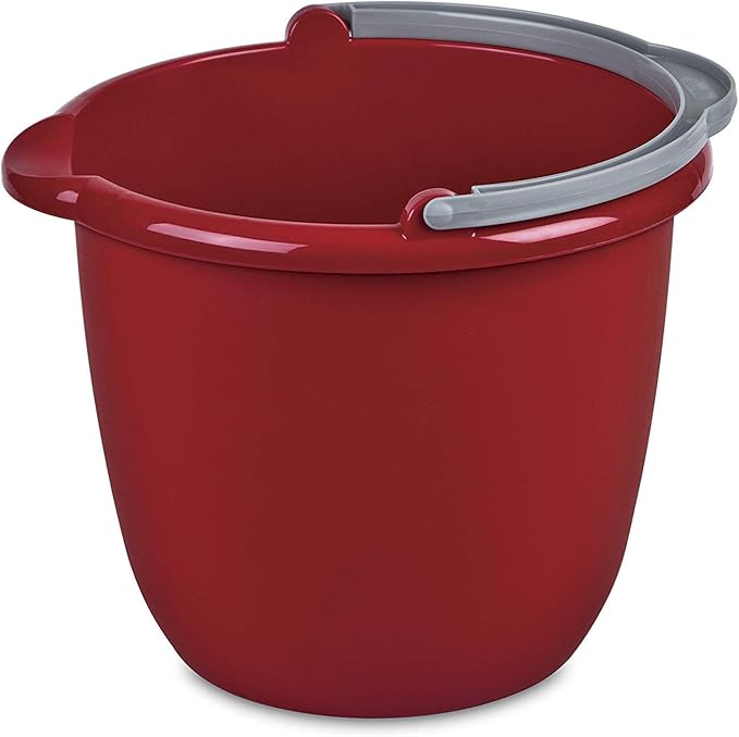 Multifunctional Red Plastic Cleaning Bucket - Practical Water Storage for Home & Commercial Use
