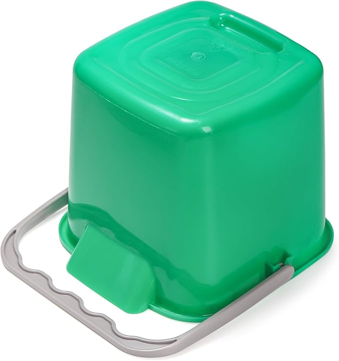 4 Pack Sanitizing Buckets, 3 Quart Small Cleaning Buckets, Square Detergent Pail with Spout and Handle, Plastic Utility Bucket for Home Kitchen School Offices Commercial Use, Green