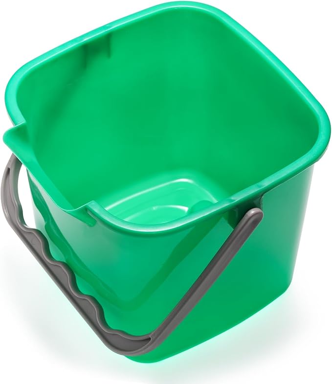 4 Pack Sanitizing Buckets, 3 Quart Small Cleaning Buckets, Square Detergent Pail with Spout and Handle, Plastic Utility Bucket for Home Kitchen School Offices Commercial Use, Green